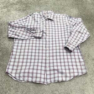 Peter Millar Button Down Shirt Mens XXL Purple Blue Plaid Long Sleeve Cotton Top